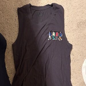 Black Sleeveless Top with Colorful Embroidery